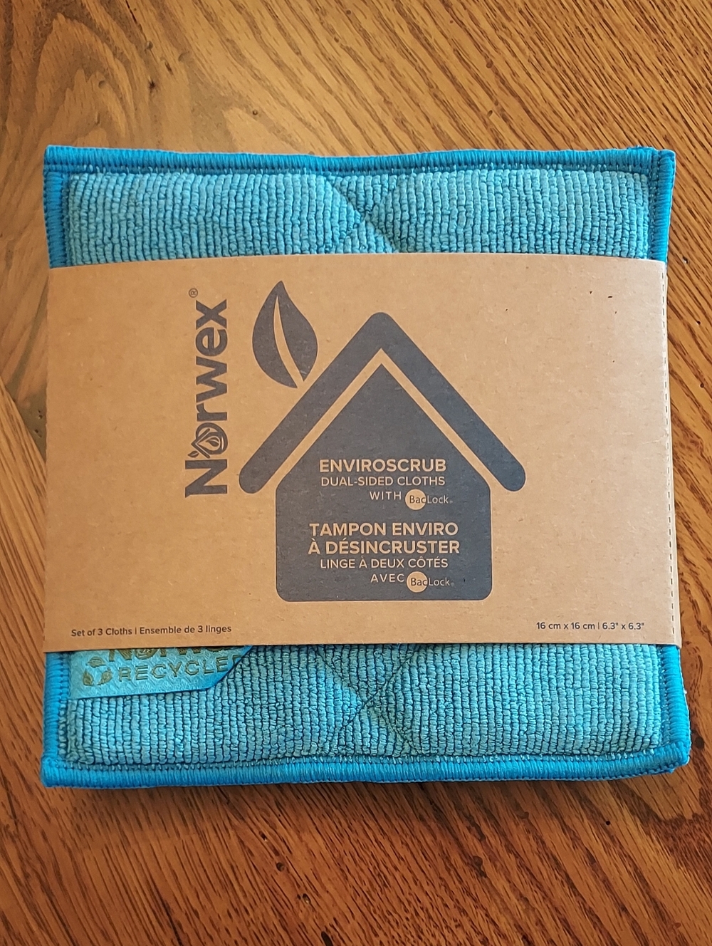 Norwex EnviroScrub Dual-Sided Cloth - Blue-3pk